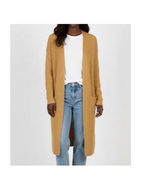 Dreamers Long Duster Knit Cardigan Mustard Yellow Size Small/Medium